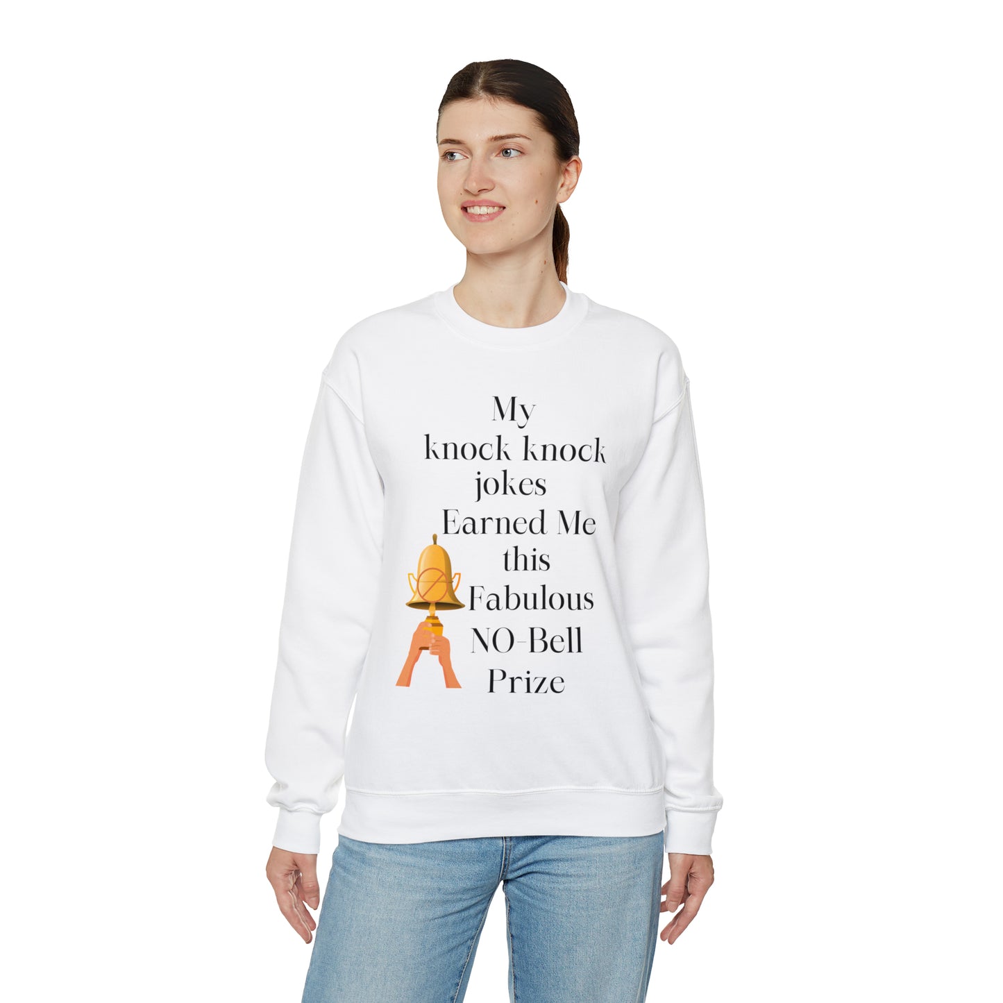 Knock Knock Jokes, No Bell Prize Crewneck Sweatshirt