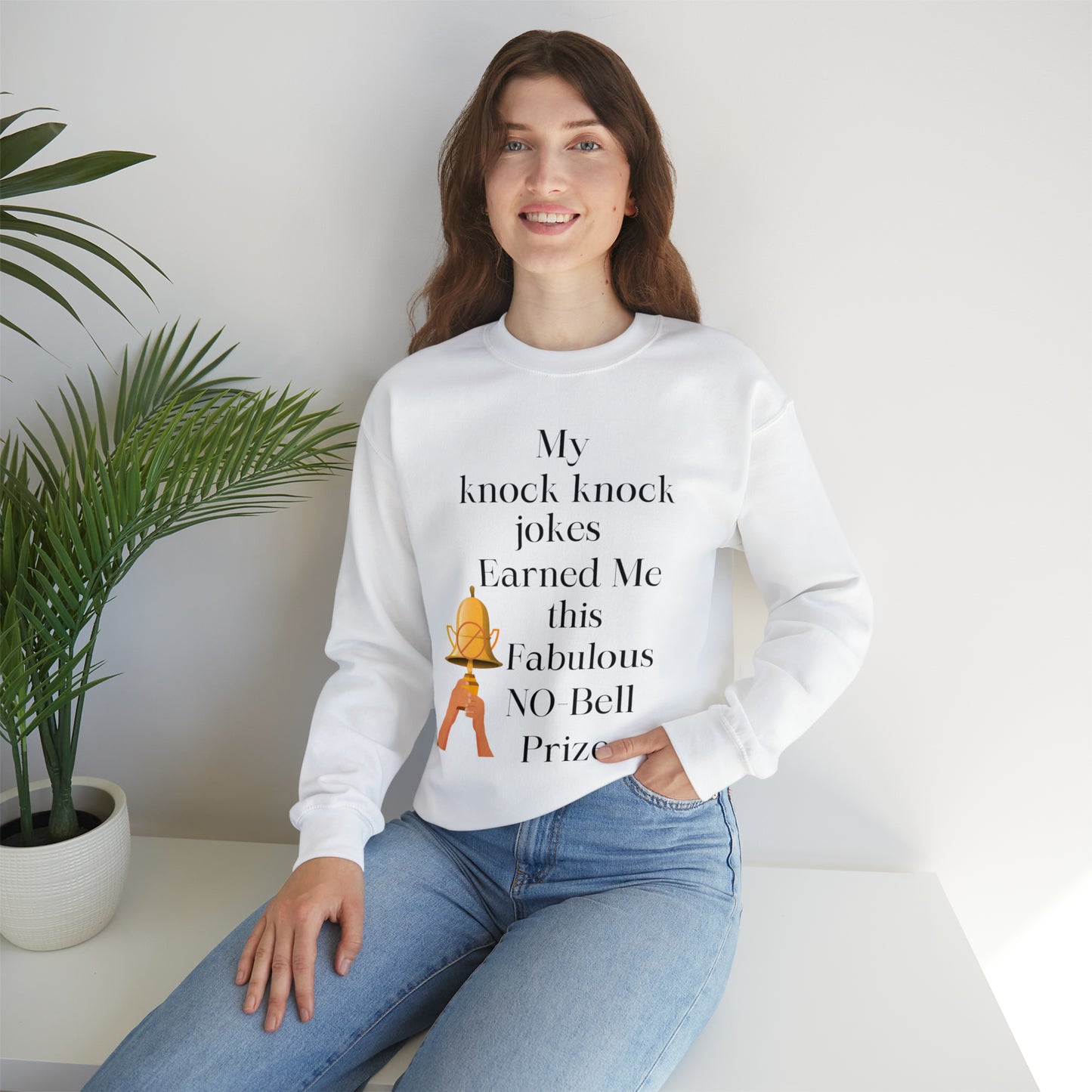 Knock Knock Jokes, No Bell Prize Crewneck Sweatshirt