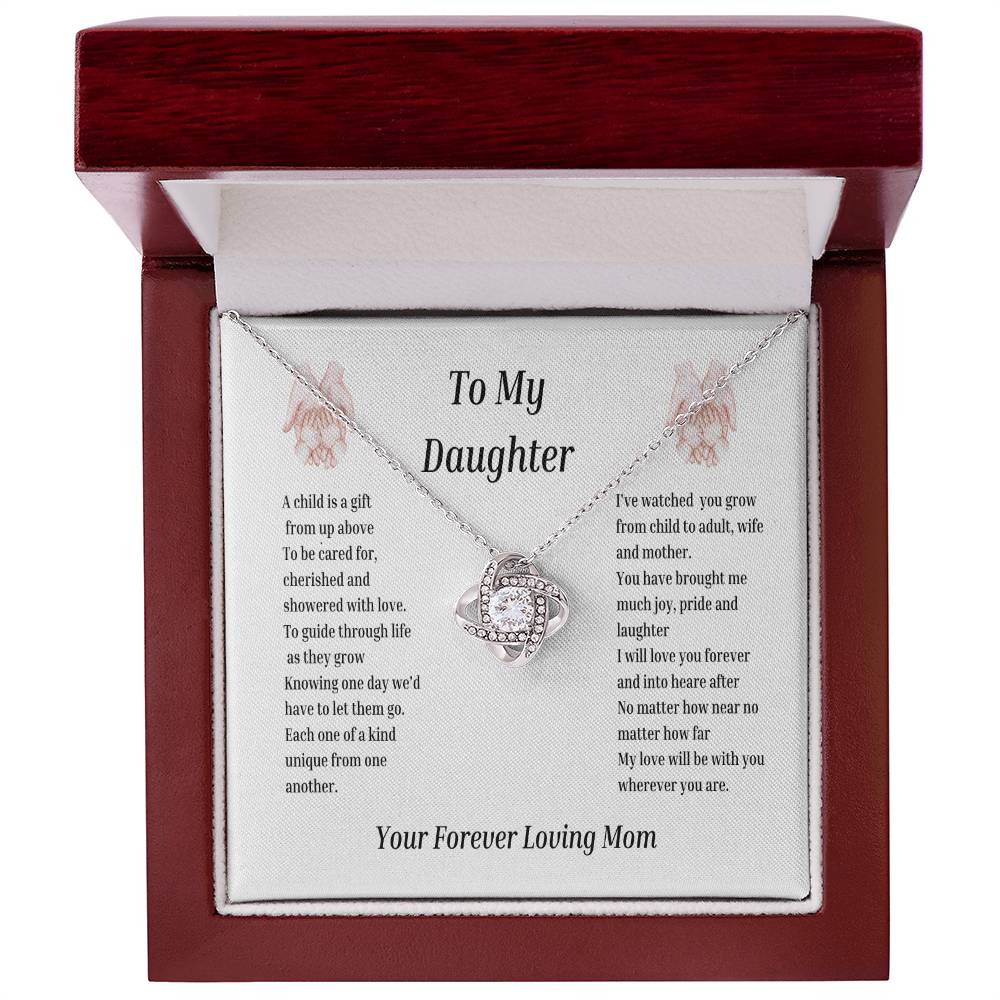 Love Know Necklace Mom to Daughter, I will love you forever